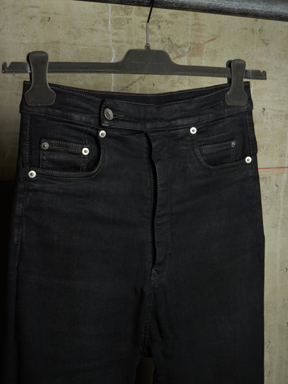 Rick Owens DRKSHDW AW21 "GETHSEMANE" 'BOLANS BOOTCUT' Waxed Flare Denim