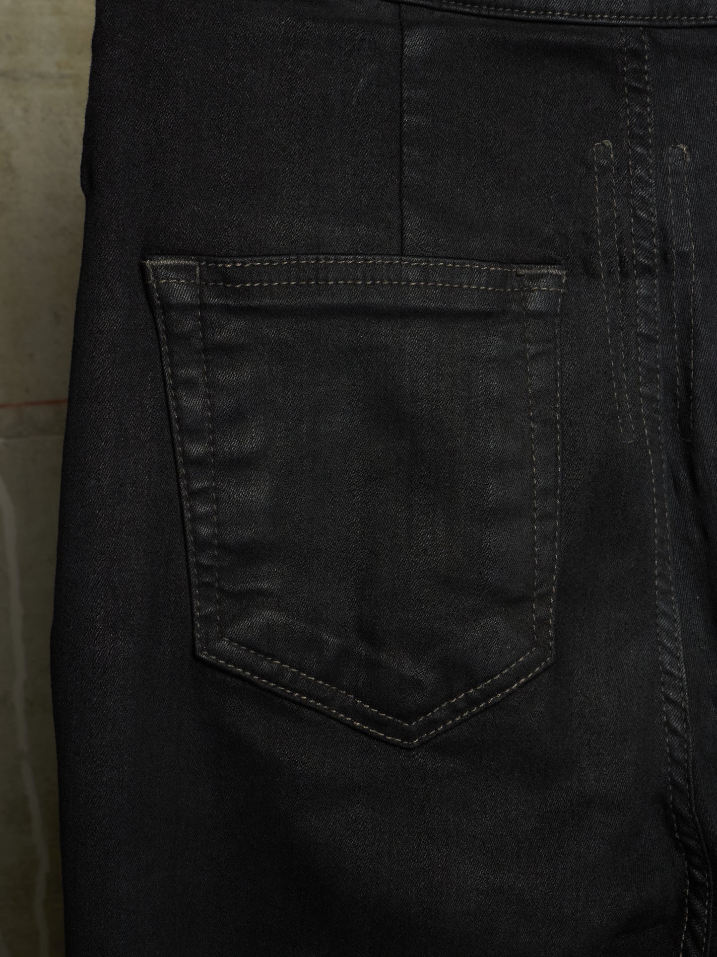 Rick Owens DRKSHDW AW21 "GETHSEMANE" 'BOLANS BOOTCUT' Waxed Flare Denim