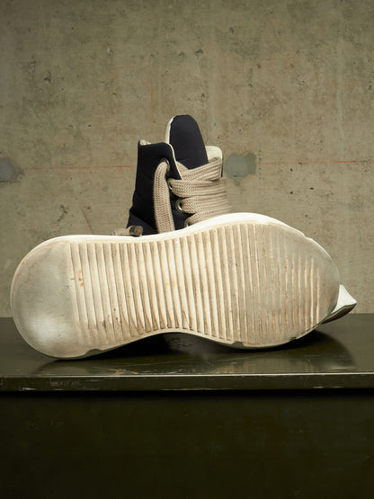 Rick Owens DKRSHDW AW24 "PORTERVILLE" Nylon Canvas Jumbo Laces Abstract High-top Sneakers