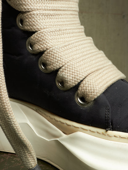 Rick Owens DKRSHDW AW24 "PORTERVILLE" Nylon Canvas Jumbo Laces Abstract High-top Sneakers