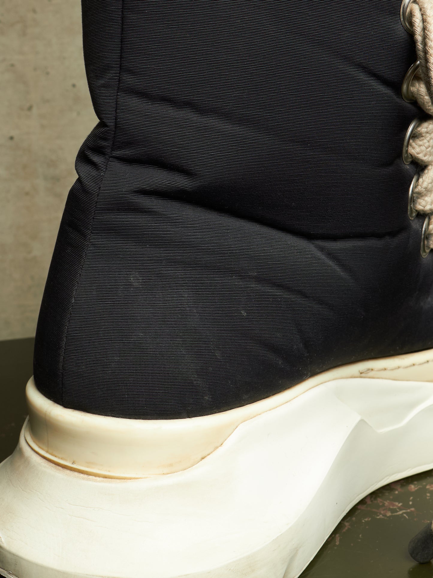 Rick Owens DKRSHDW AW24 "PORTERVILLE" Nylon Canvas Jumbo Laces Abstract High-top Sneakers