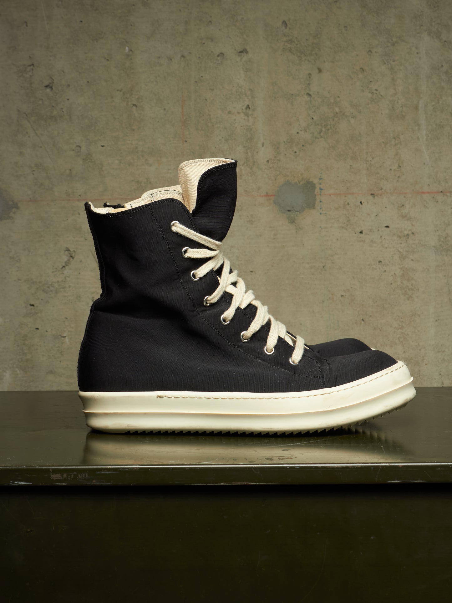 Rick Owens DKRSHDW AW19 “LARRY” Nylon Canvas High-top Vegan Ramones Sneakers