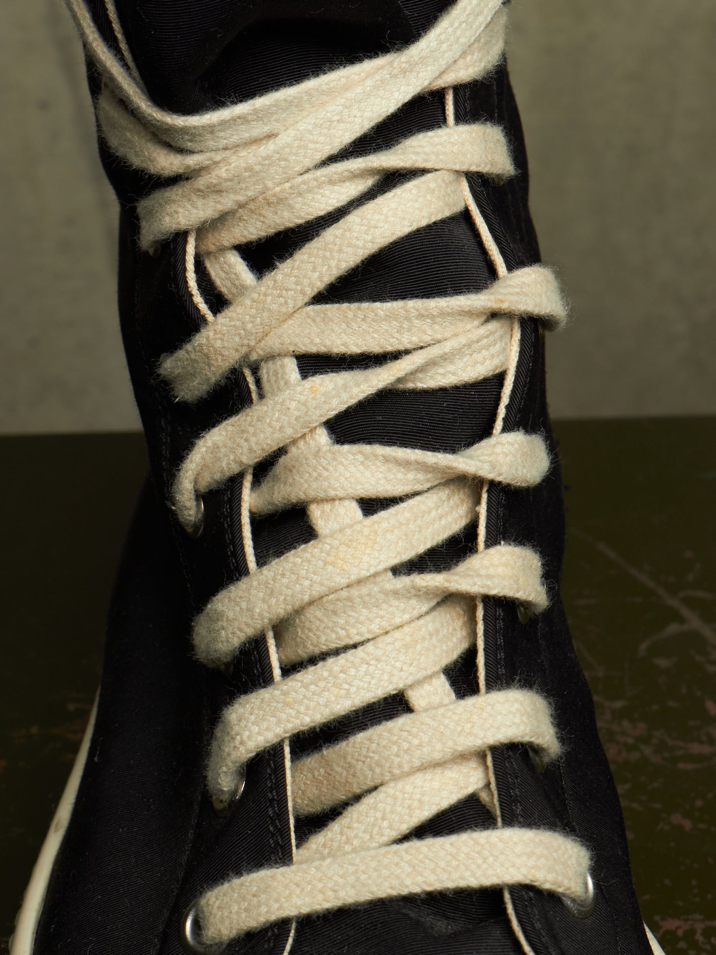 Rick Owens DKRSHDW AW19 “LARRY” Nylon Canvas High-top Vegan Ramones Sneakers
