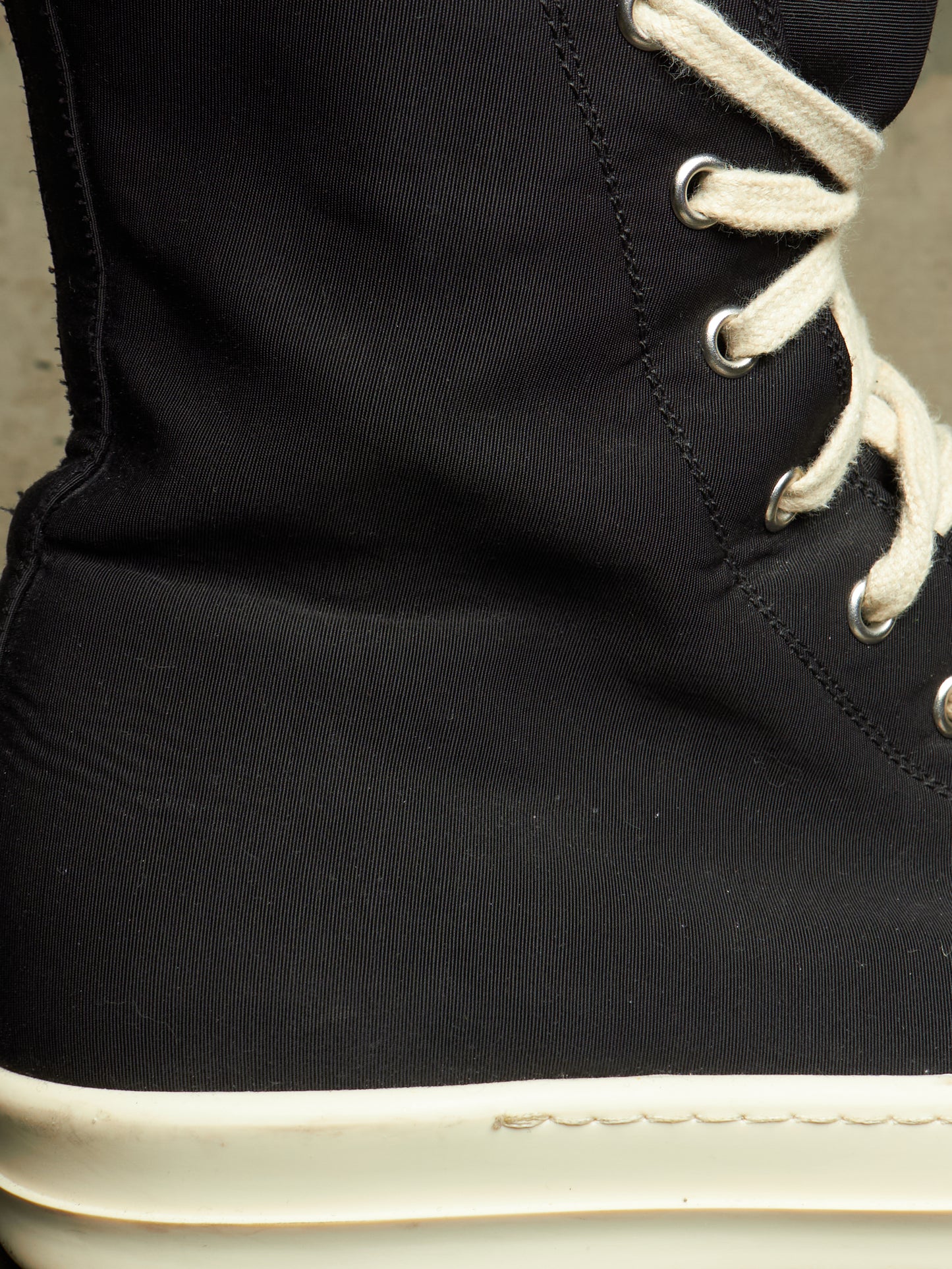 Rick Owens DKRSHDW AW19 “LARRY” Nylon Canvas High-top Vegan Ramones Sneakers