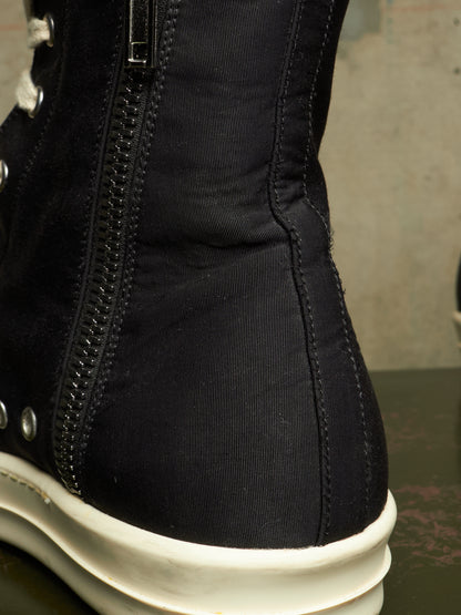 Rick Owens DKRSHDW AW19 “LARRY” Nylon Canvas High-top Vegan Ramones Sneakers