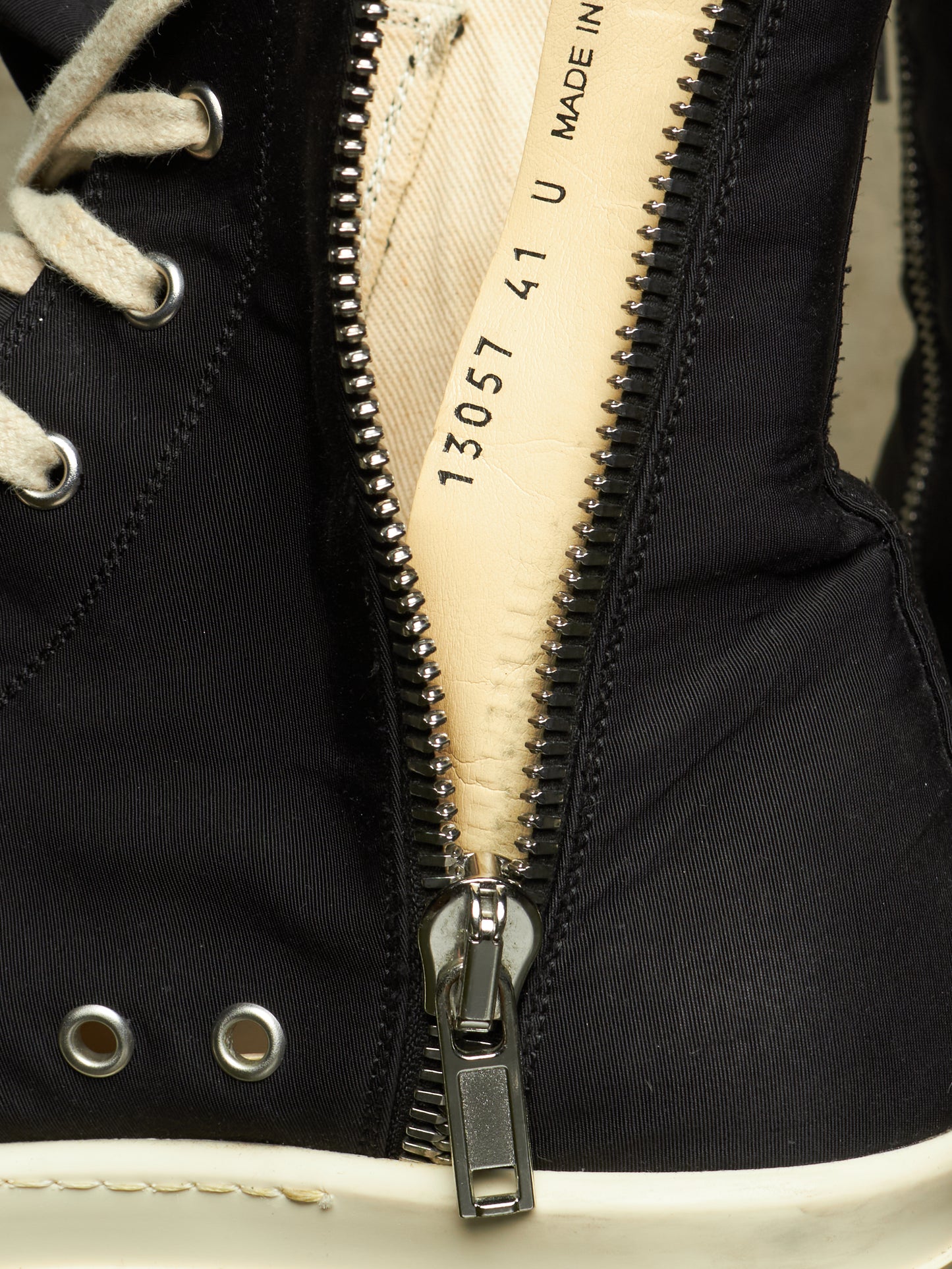 Rick Owens DKRSHDW AW19 “LARRY” Nylon Canvas High-top Vegan Ramones Sneakers