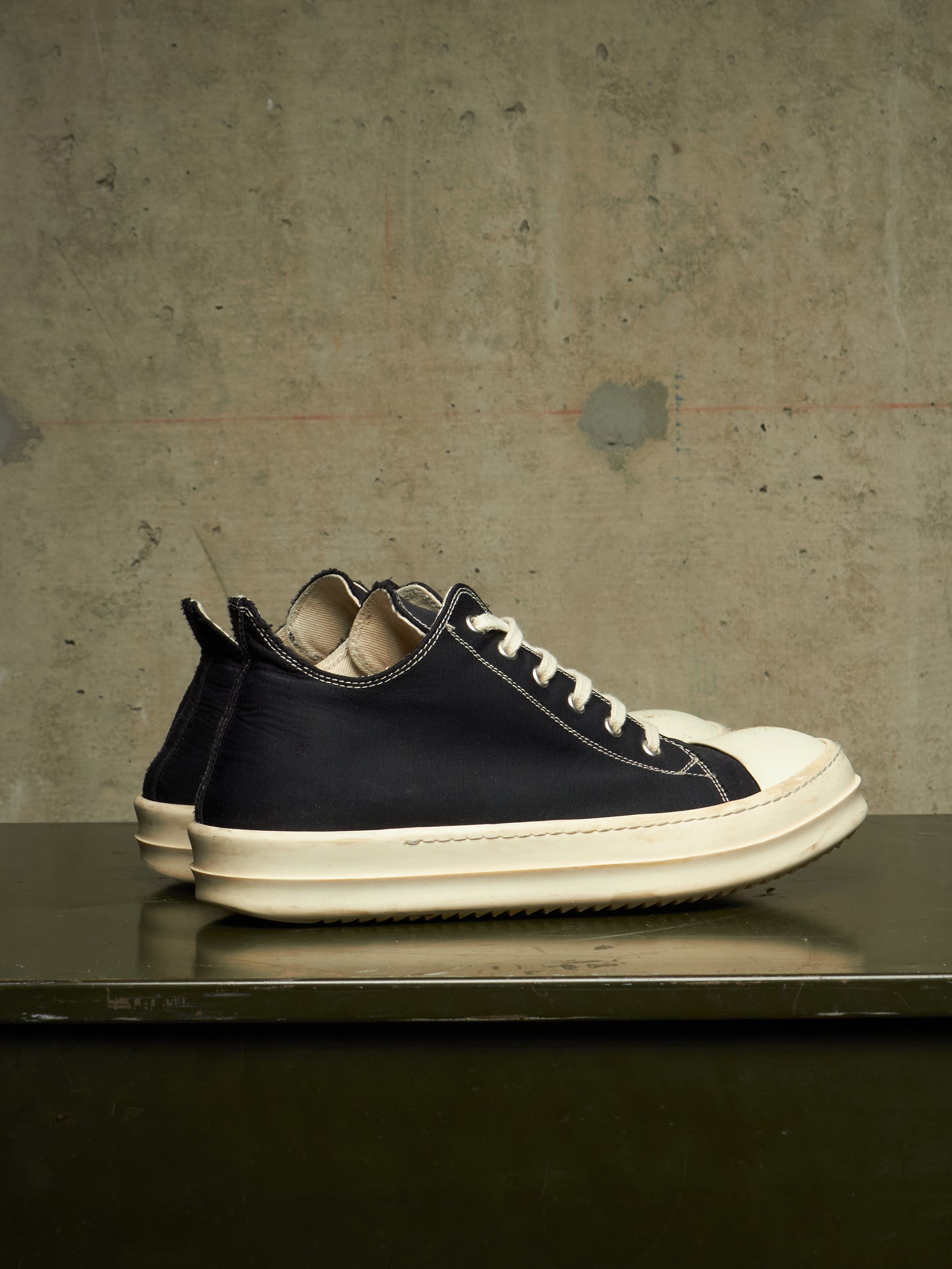 Rick Owens DKRSHDW AW20 “PERFORMA” Contrast Stitch Nylon Canvas Low-top Ramones Sneakers