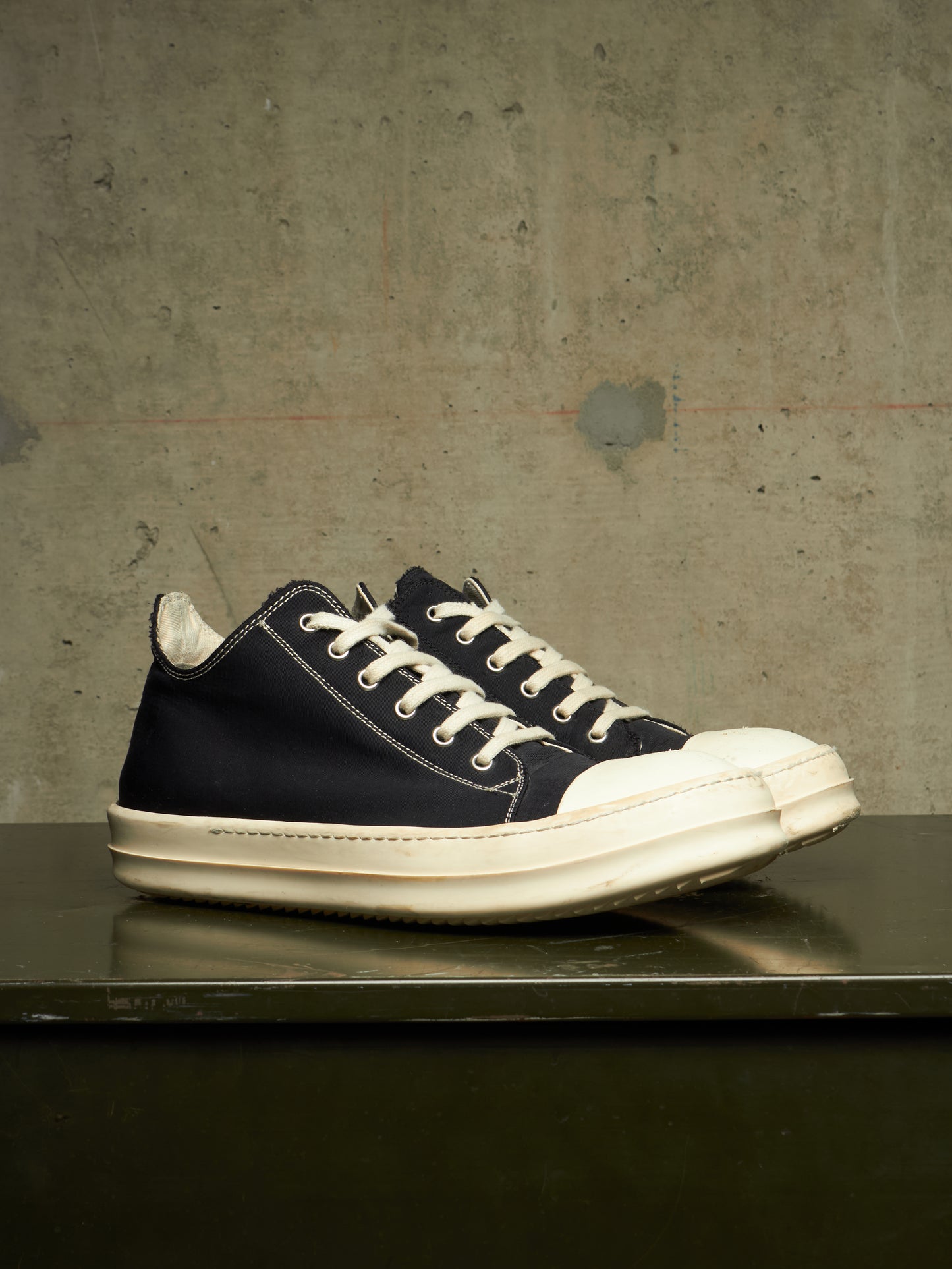 Rick Owens DKRSHDW AW20 “PERFORMA” Contrast Stitch Nylon Canvas Low-top Ramones Sneakers