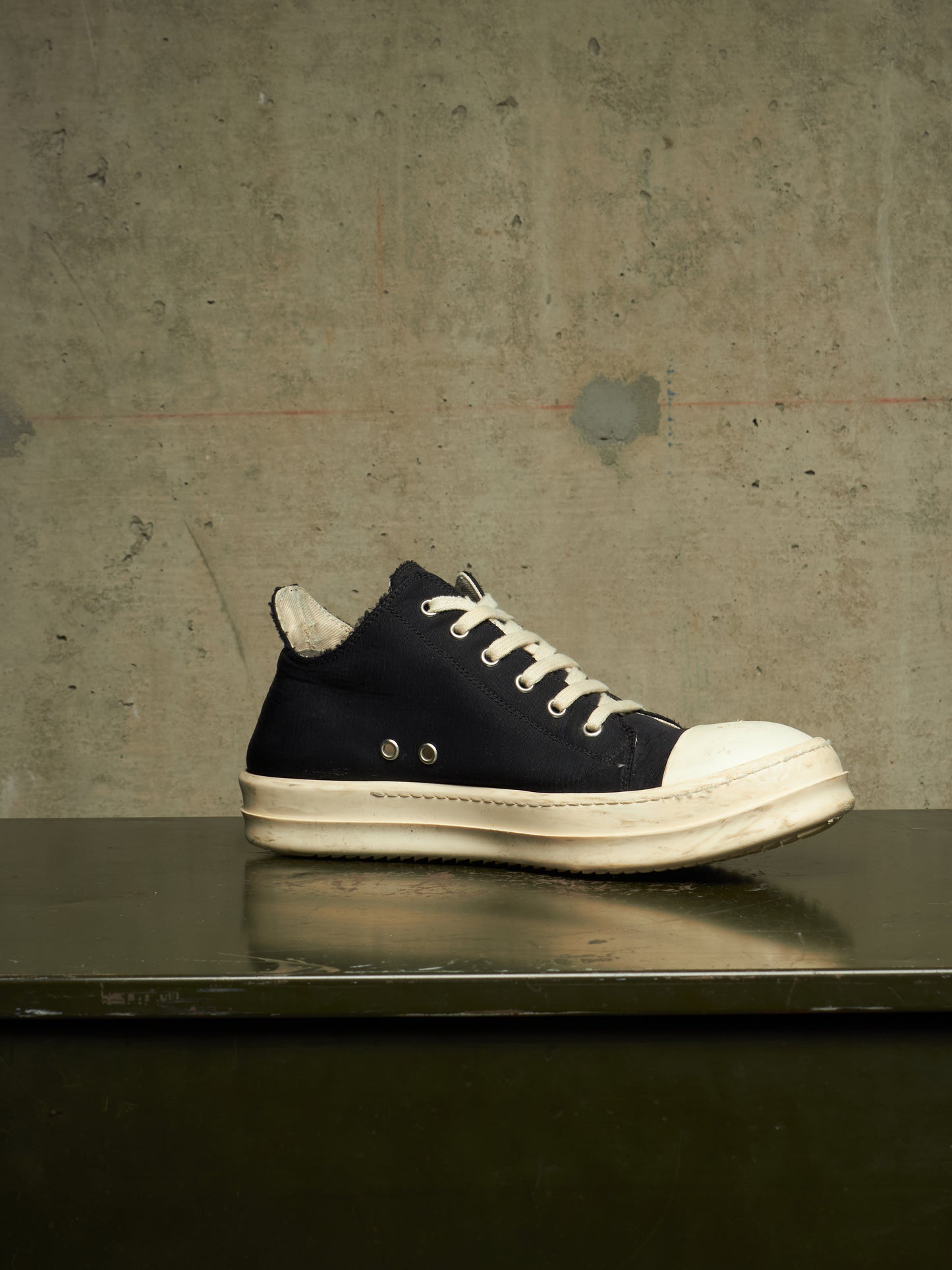 Rick Owens DKRSHDW AW20 “PERFORMA” Contrast Stitch Nylon Canvas Low-top Ramones Sneakers