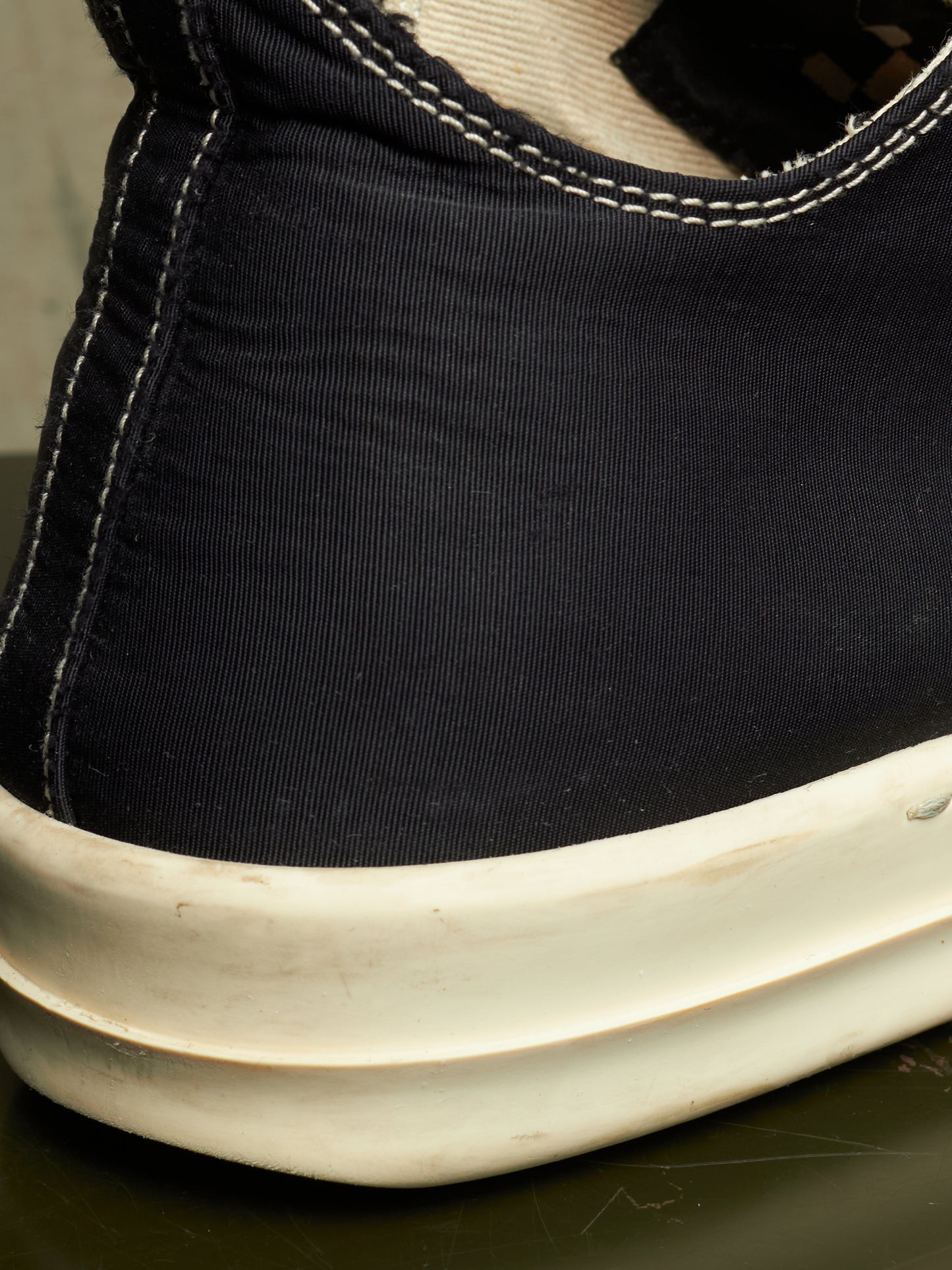 Rick Owens DKRSHDW AW20 “PERFORMA” Contrast Stitch Nylon Canvas Low-top Ramones Sneakers