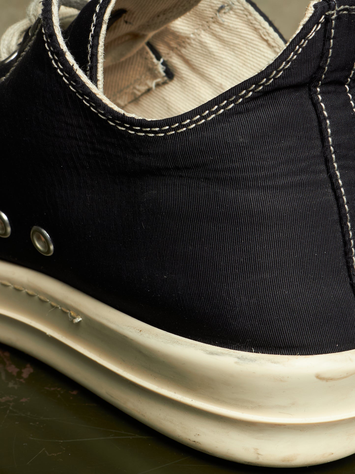 Rick Owens DKRSHDW AW20 “PERFORMA” Contrast Stitch Nylon Canvas Low-top Ramones Sneakers