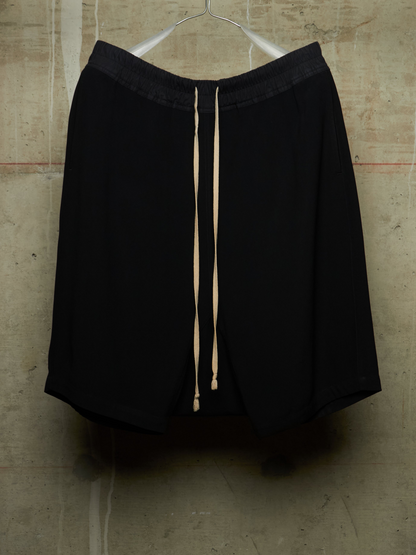Rick Owens "FOREVER" Drop-Crotch Wool Blend Athletic Pod Shorts