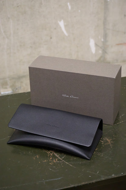 Rick Owens SS22 “FOGACHINE” Matte Black Stainless Steel Brown Tinted Mask Sunglasses Shield