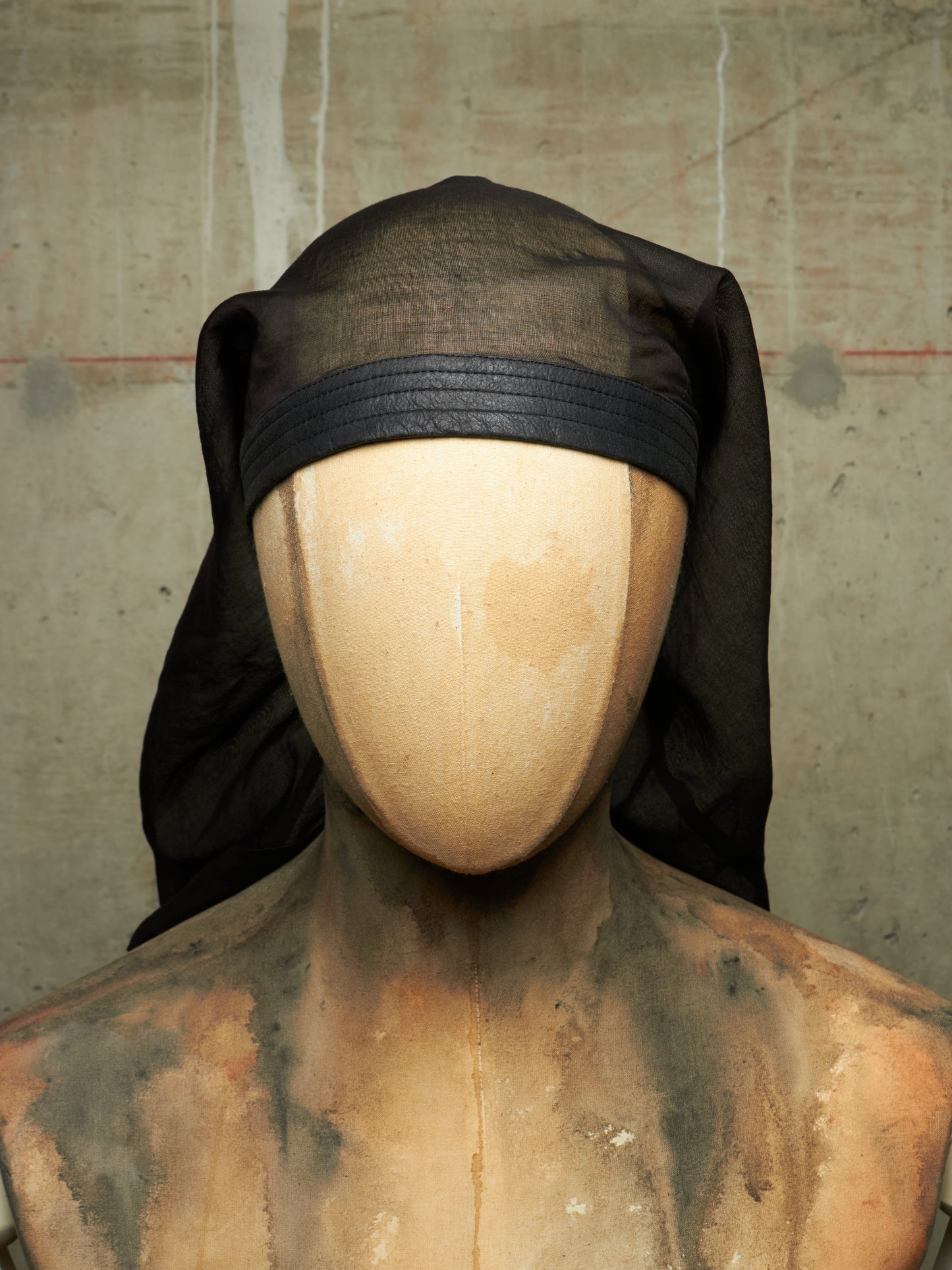 Rick Owens SS13 "ISLAND" Black Cotton Lamb Leather Nun Hat
