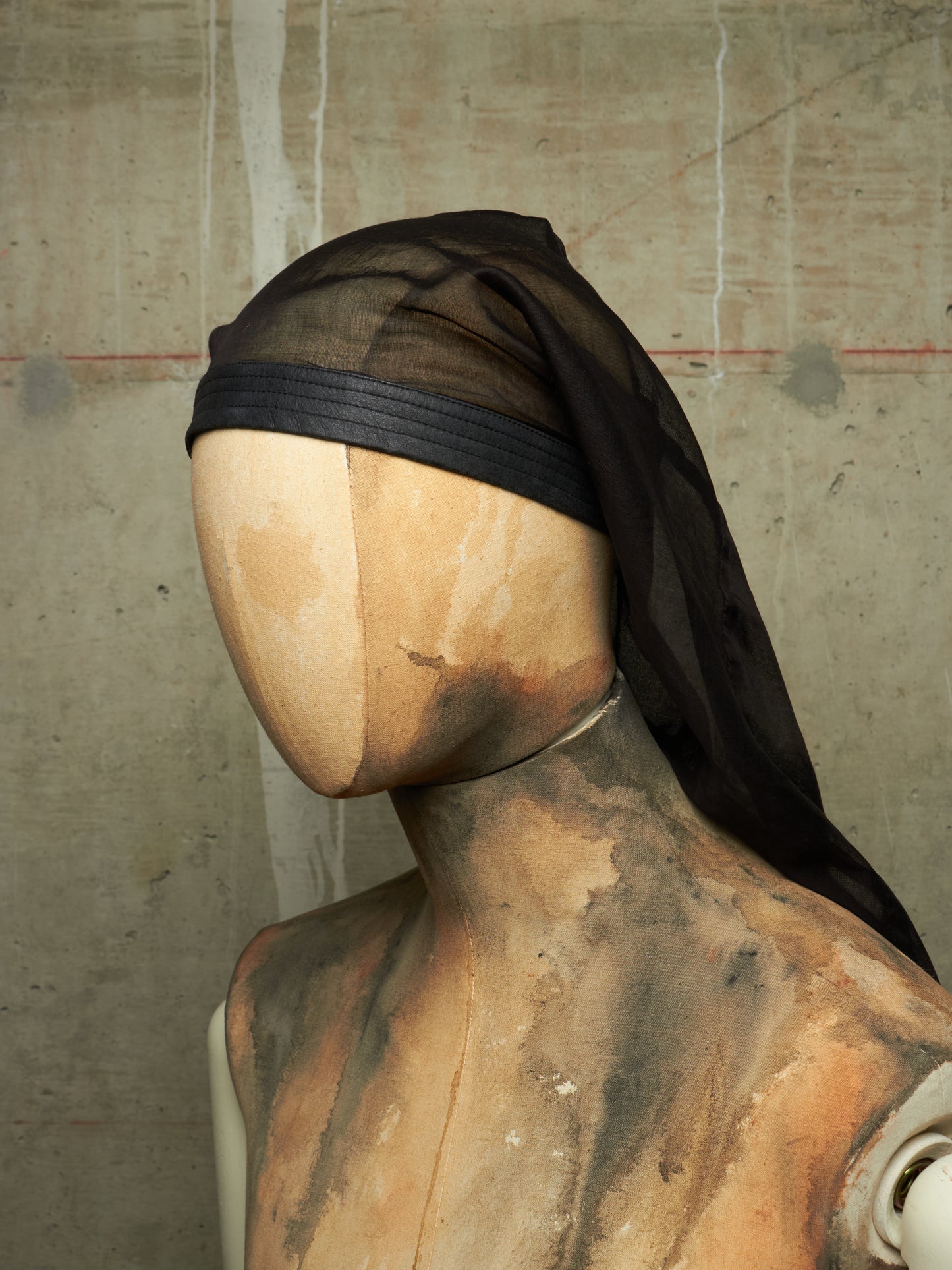 Rick Owens SS13 "ISLAND" Black Cotton Lamb Leather Nun Hat