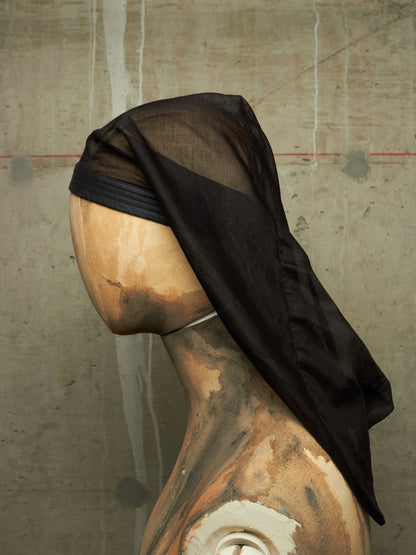 Rick Owens SS13 "ISLAND" Black Cotton Lamb Leather Nun Hat
