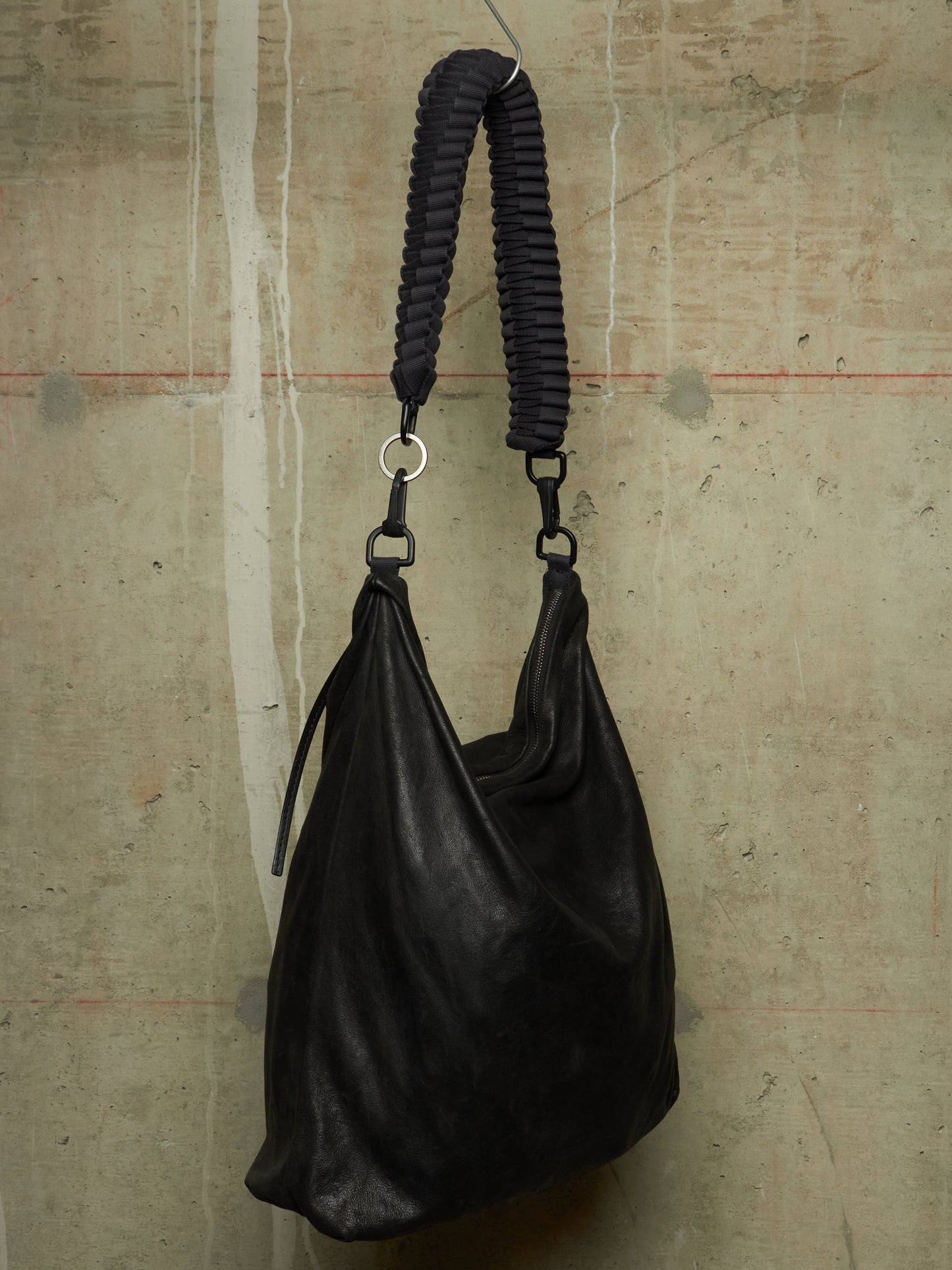 Rick Owens SS18 "DIRT" Black Calf Leather Braided Strap Tote Bag