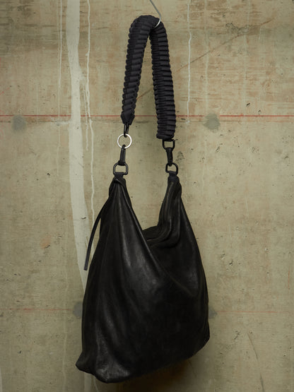 Rick Owens SS18 "DIRT" Black Calf Leather Braided Strap Tote Bag