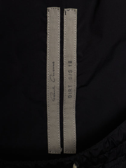 Rick Owens SS18 "DIRT" Black Nylon Drop-crotch Cropped Athletic Pod Shorts