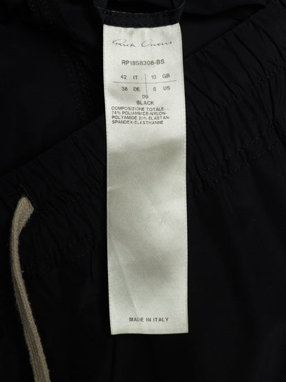 Rick Owens SS18 "DIRT" Black Nylon Drop-crotch Cropped Athletic Pod Shorts