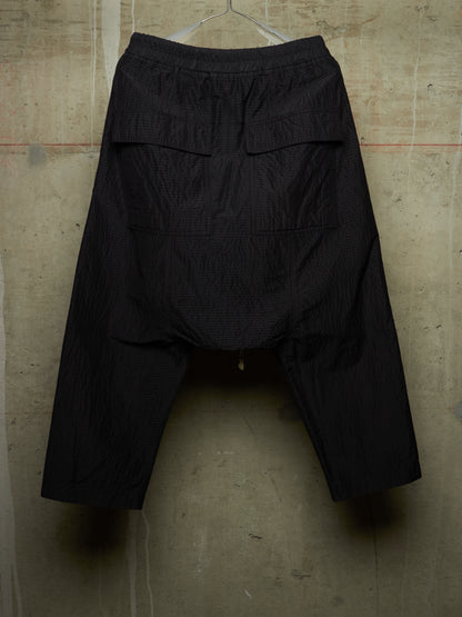 Rick Owens SS19 "BABEL" Striped Seersucker Drop-Crotch Carpis