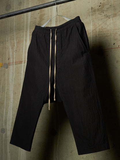 Rick Owens SS19 "BABEL" Striped Seersucker Drop-Crotch Carpis