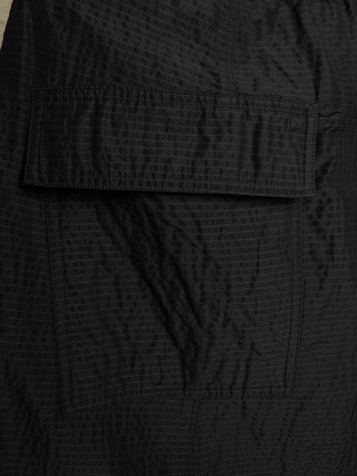 Rick Owens SS19 "BABEL" Striped Seersucker Drop-Crotch Carpis