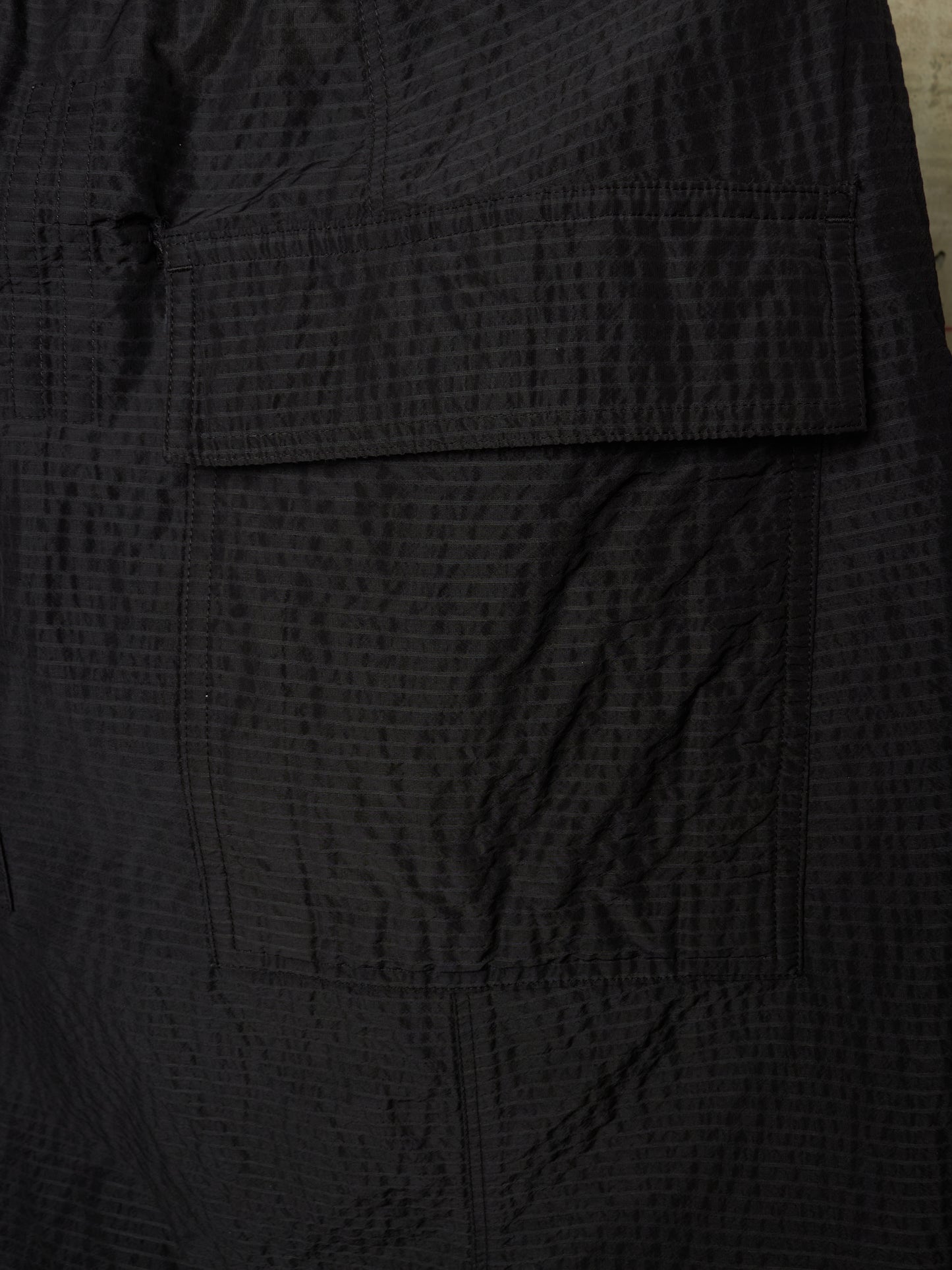 Rick Owens SS19 "BABEL" Striped Seersucker Drop-Crotch Carpis