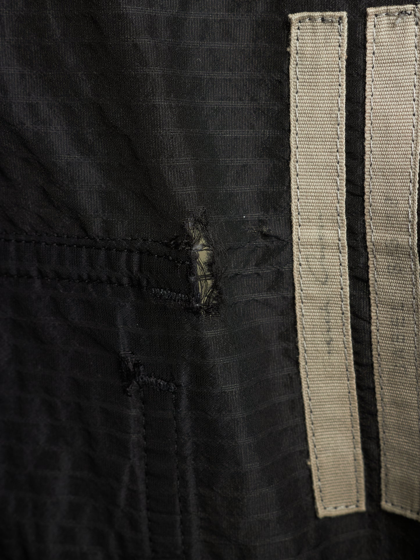 Rick Owens SS19 "BABEL" Striped Seersucker Drop-Crotch Carpis