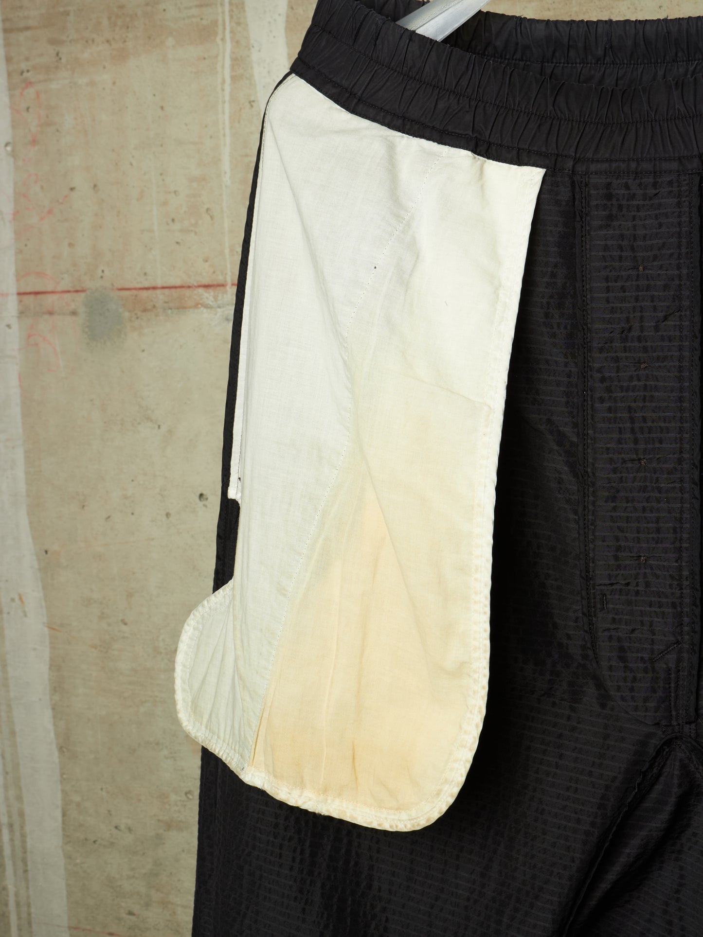 Rick Owens SS19 "BABEL" Striped Seersucker Drop-Crotch Carpis