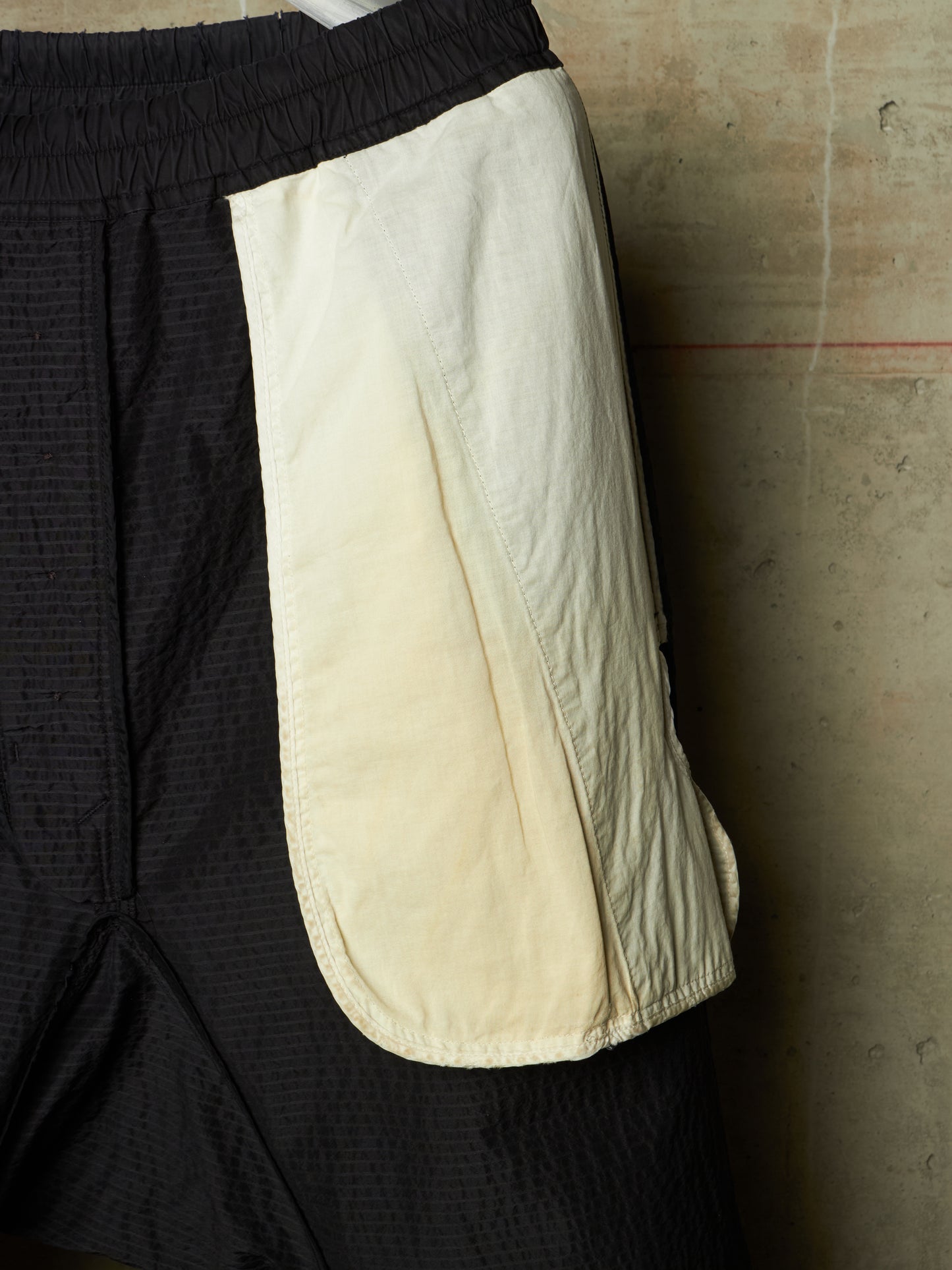 Rick Owens SS19 "BABEL" Striped Seersucker Drop-Crotch Carpis