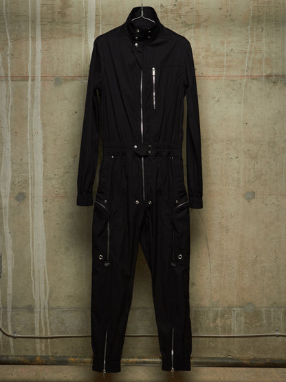 Rick Owens SS23 "EDFU" Black Bauhaus Cargo Larry Flight Jumpsuit
