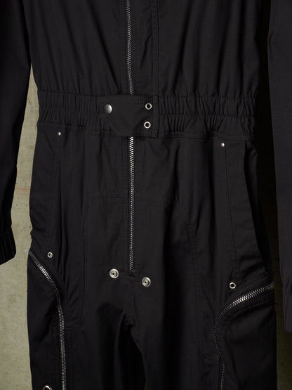 Rick Owens SS23 "EDFU" Black Bauhaus Cargo Larry Flight Jumpsuit