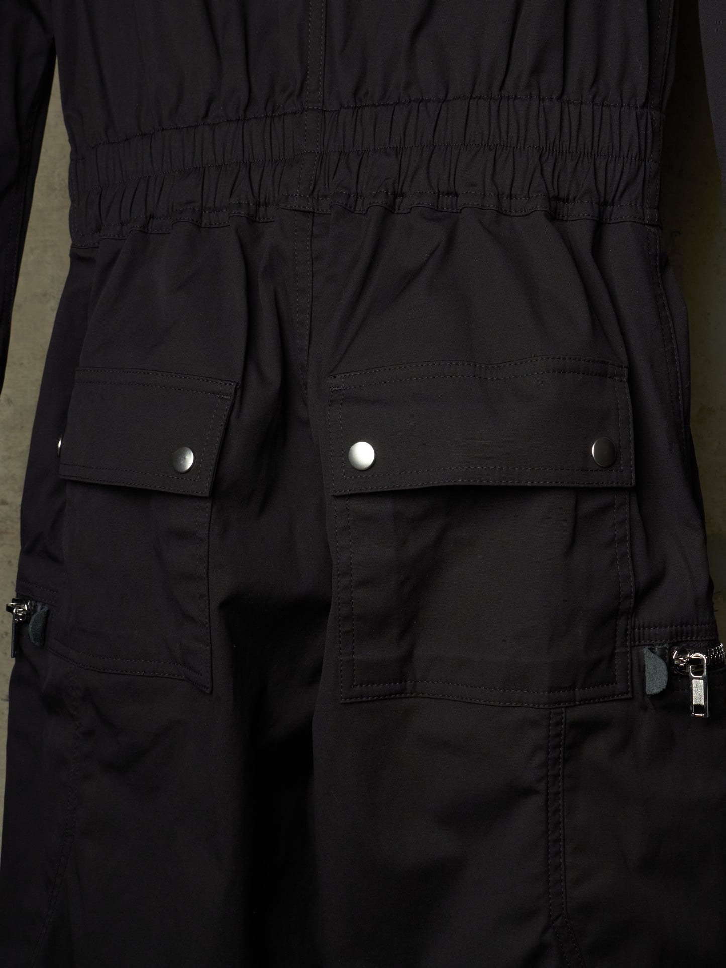 Rick Owens SS23 "EDFU" Black Bauhaus Cargo Larry Flight Jumpsuit