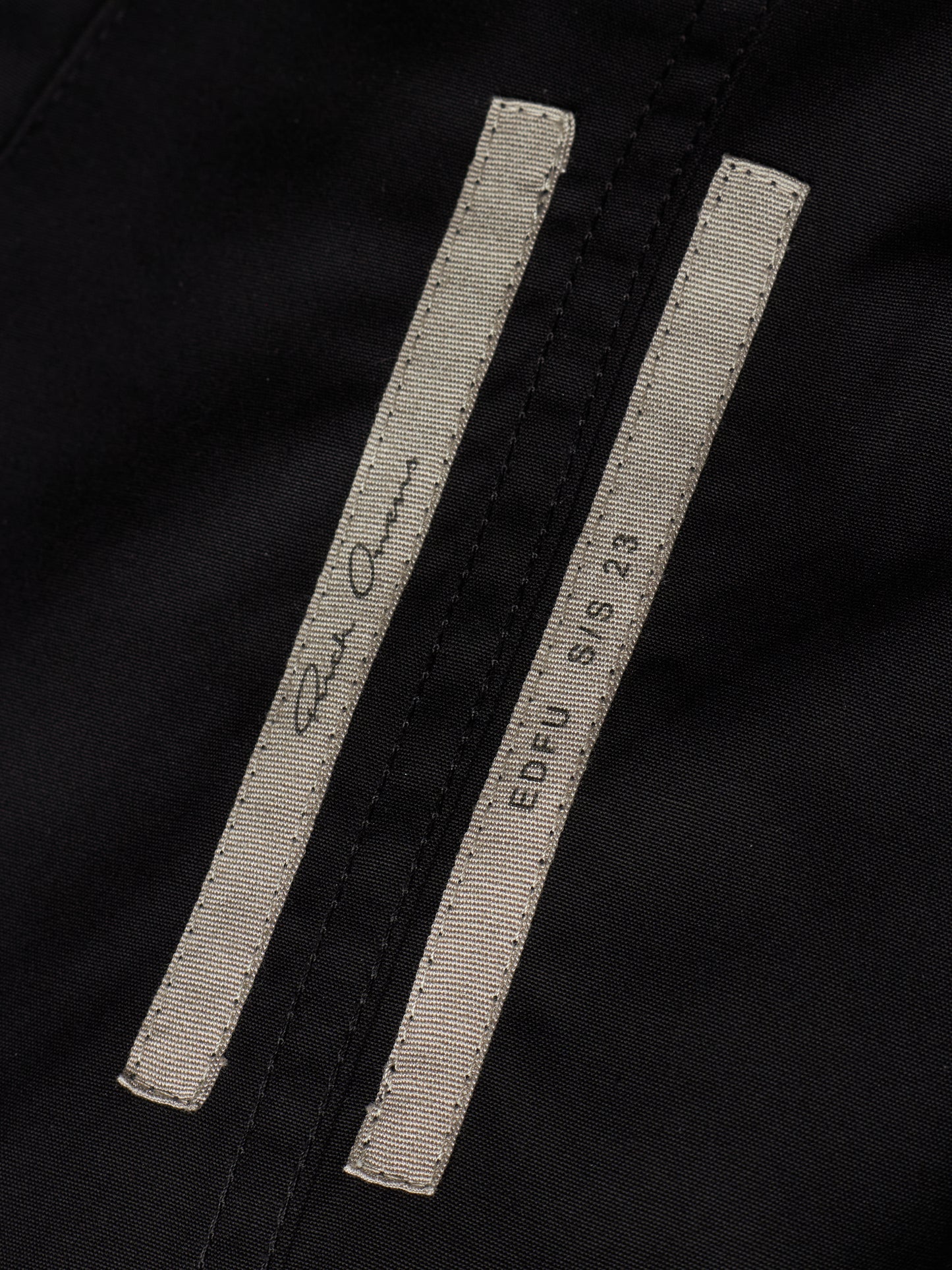 Rick Owens SS23 "EDFU" Black Bauhaus Cargo Larry Flight Jumpsuit