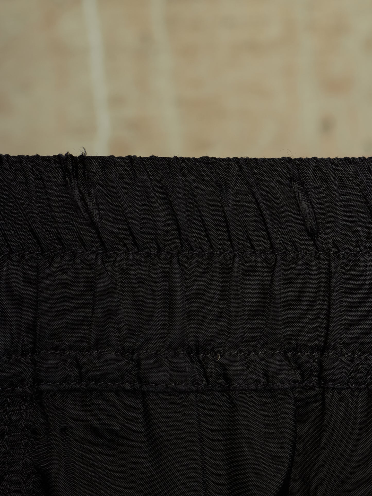 Rick Owens SS24 "LIDO" Black Cupro Drop-Crotch Pod Shorts