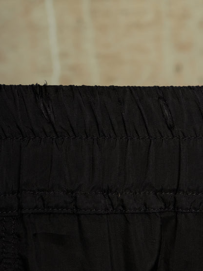 Rick Owens SS24 "LIDO" Black Cupro Drop-Crotch Pod Shorts