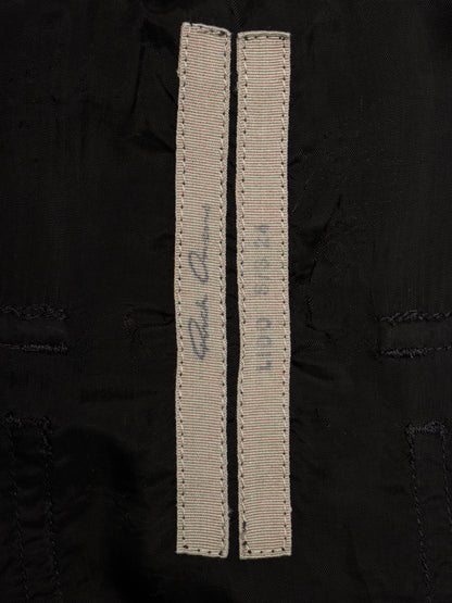Rick Owens SS24 "LIDO" Black Cupro Drop-Crotch Pod Shorts