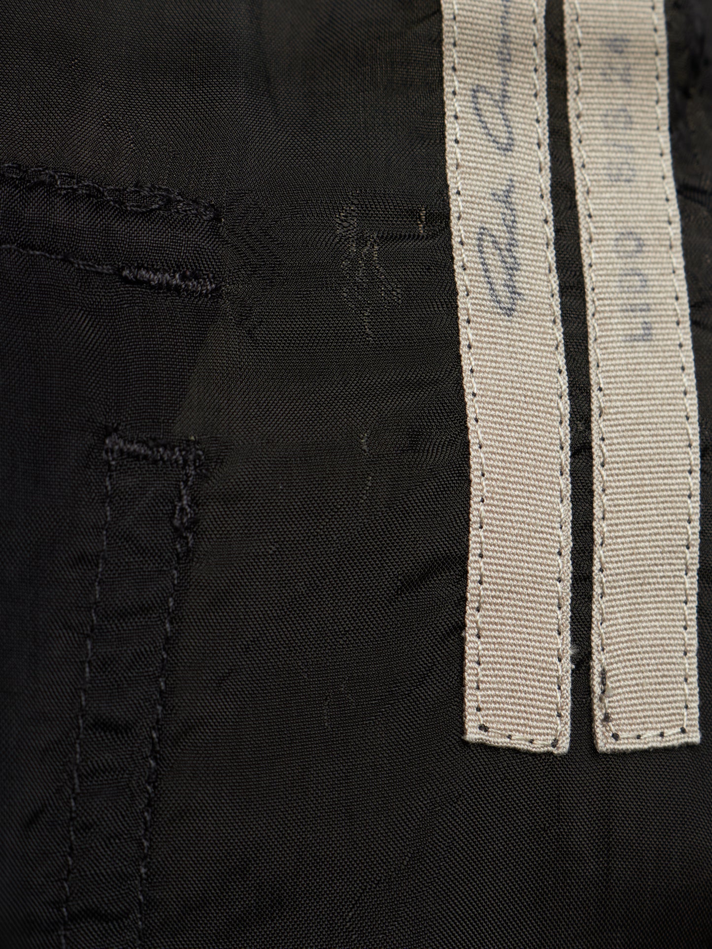 Rick Owens SS24 "LIDO" Black Cupro Drop-Crotch Pod Shorts