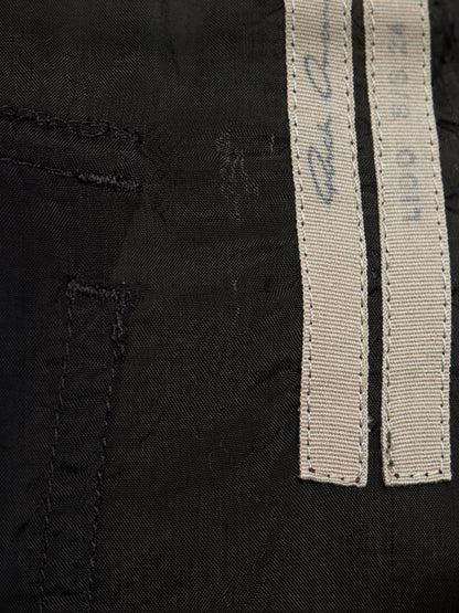 Rick Owens SS24 "LIDO" Black Cupro Drop-Crotch Pod Shorts