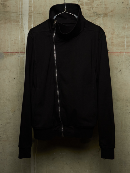 Rick Owens SS24 "LIDO" Mollino Asymmetric Zip-Up Cotton Jersey Sweater