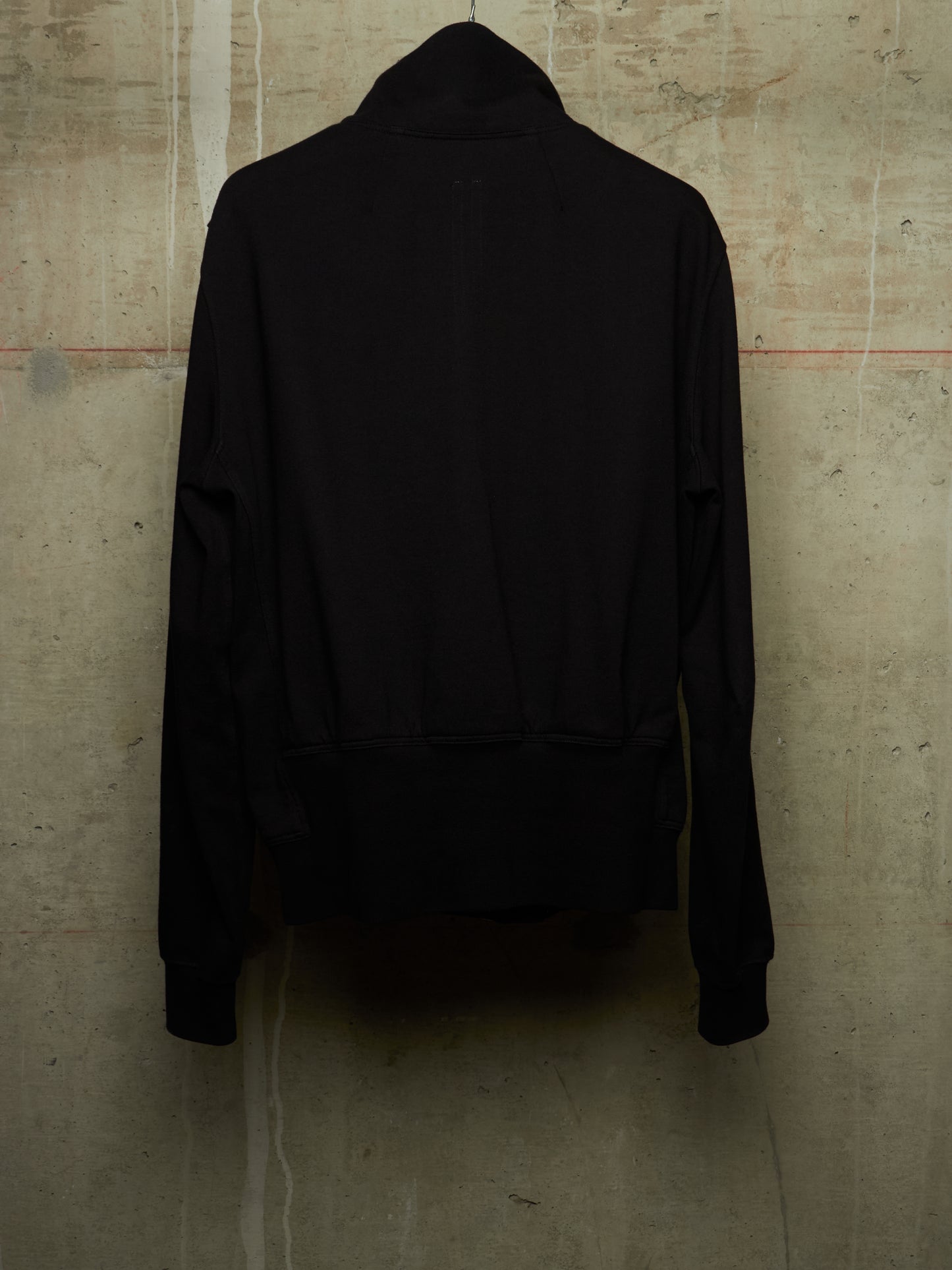 Rick Owens SS24 "LIDO" Mollino Asymmetric Zip-Up Cotton Jersey Sweater