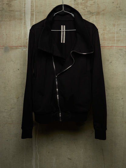 Rick Owens SS24 "LIDO" Mollino Asymmetric Zip-Up Cotton Jersey Sweater