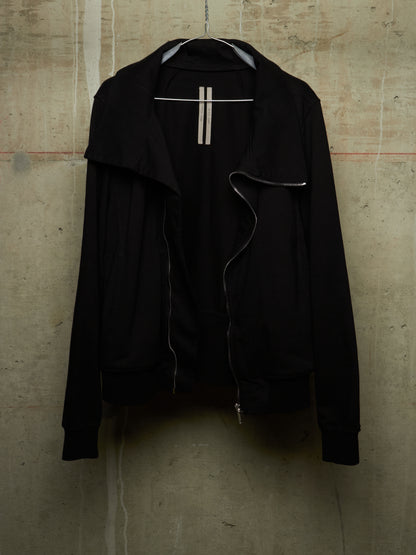 Rick Owens SS24 "LIDO" Mollino Asymmetric Zip-Up Cotton Jersey Sweater
