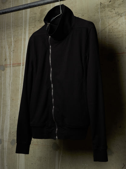 Rick Owens SS24 "LIDO" Mollino Asymmetric Zip-Up Cotton Jersey Sweater