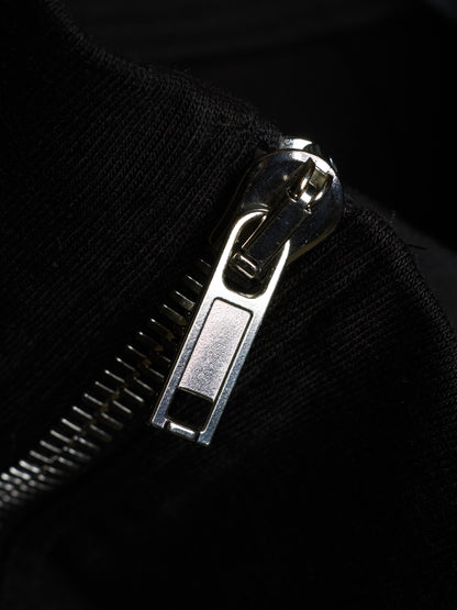 Rick Owens SS24 "LIDO" Mollino Asymmetric Zip-Up Cotton Jersey Sweater