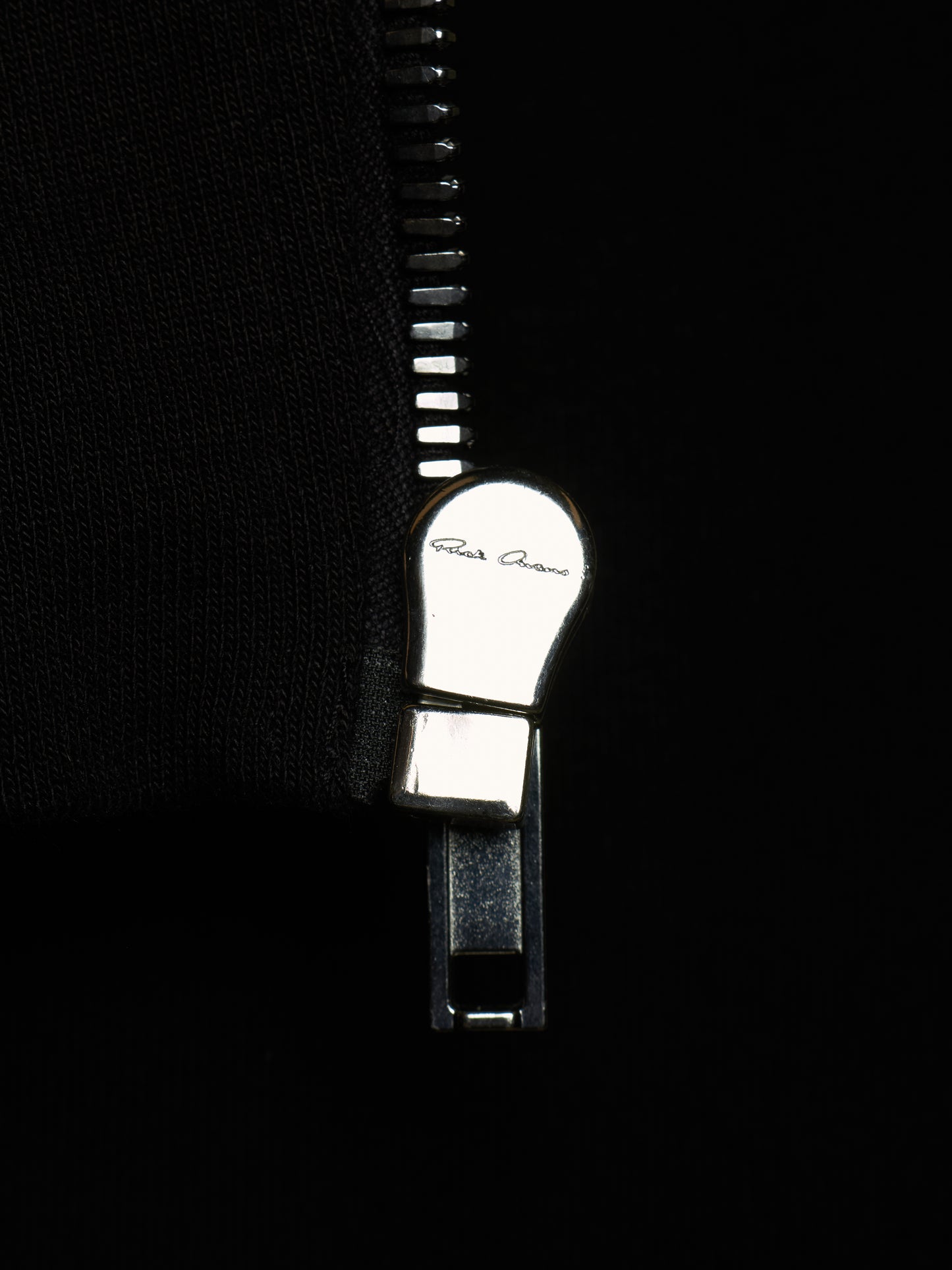Rick Owens SS24 "LIDO" Mollino Asymmetric Zip-Up Cotton Jersey Sweater