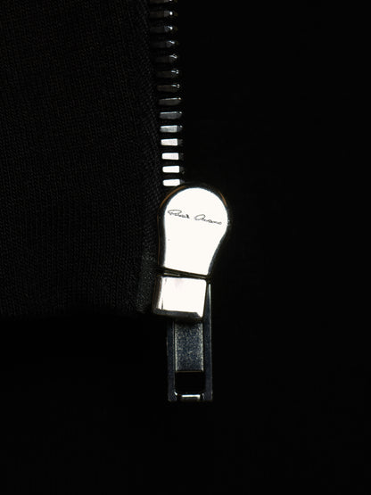 Rick Owens SS24 "LIDO" Mollino Asymmetric Zip-Up Cotton Jersey Sweater