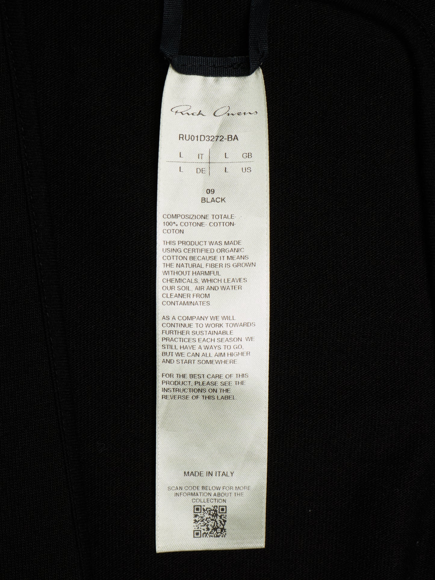 Rick Owens SS24 "LIDO" Mollino Asymmetric Zip-Up Cotton Jersey Sweater