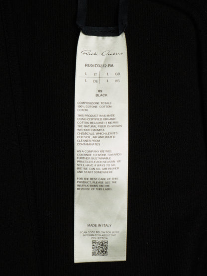 Rick Owens SS24 "LIDO" Mollino Asymmetric Zip-Up Cotton Jersey Sweater